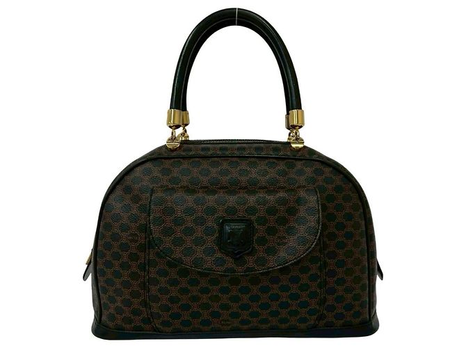 Céline Borsa Celine Vintage Macadam Blazon Logo Marrone