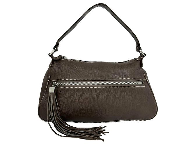 Bolsa de ombro e tote em couro marrom Chanel