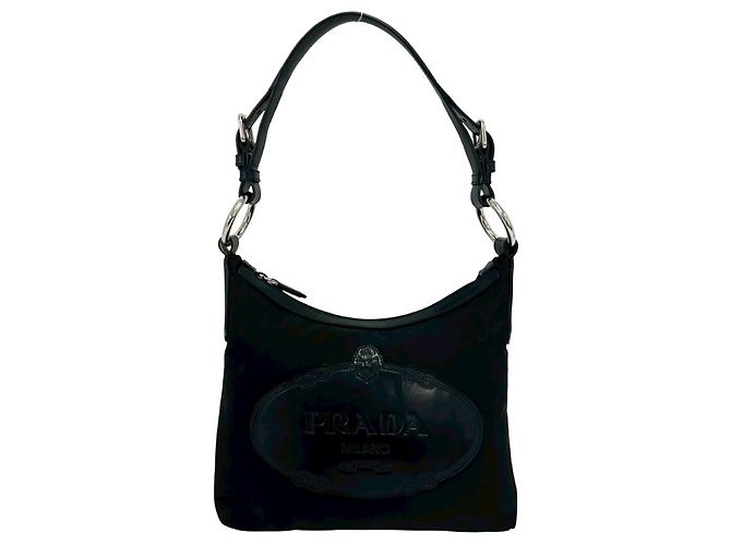 Tote Prada Black Nylon and Leather Handbag