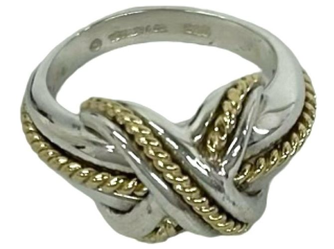 Anillo Tiffany & Co. Signature Cross Plata Dorado