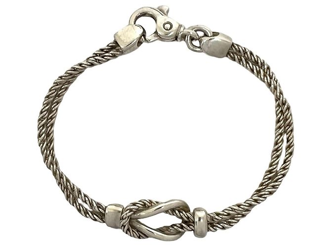 Tiffany & Co Bracciale Tiffany Vintage Center Knot Double Rope Argento