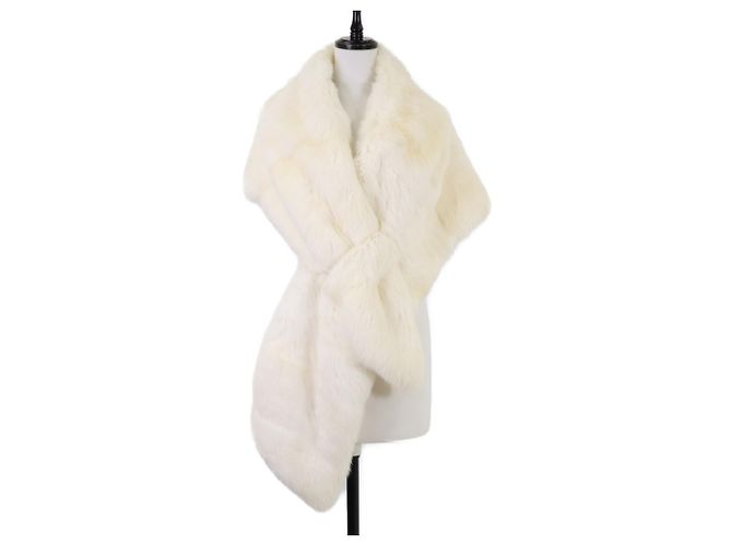 Chal de piel de conejo Christian Dior Blanco