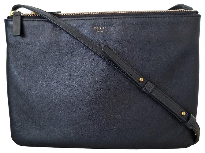 Céline Celine Trio Borsa a tracolla in pelle nera Nero