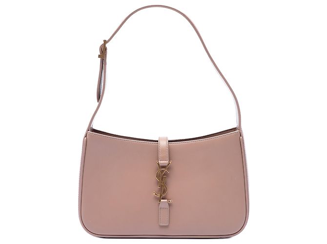 Saint Laurent Le 5 a 7 em couro liso marrom Carne