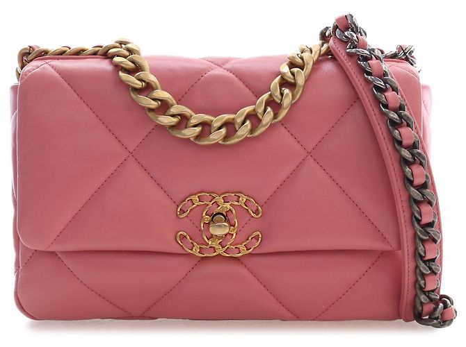 Chanel Pink Medium Lambskin 19 Flap Rosa