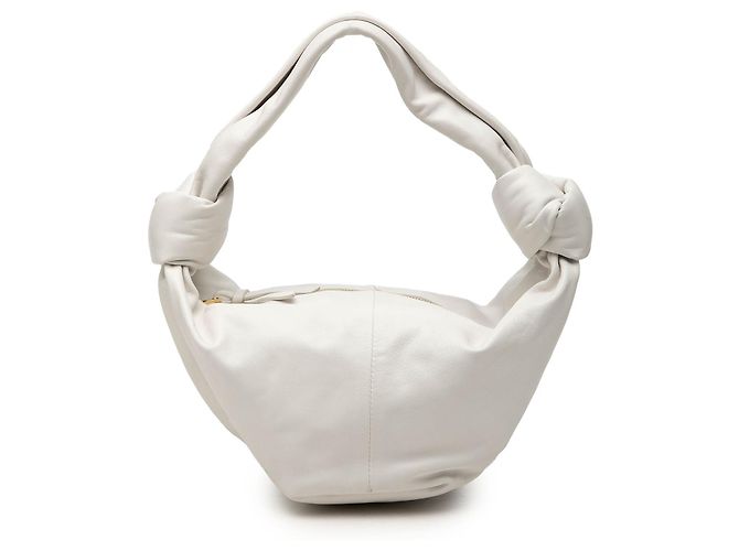 Bolsa Mini Double Knot em couro de bezerro branco Bottega Veneta