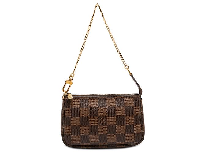 Louis Vuitton Marrone Damier Ebene Mini Pochette Accessoires