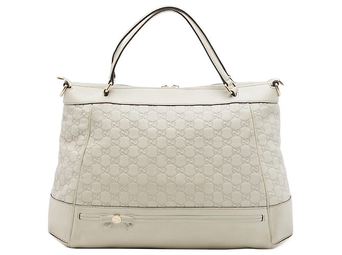 Bolsa Gucci White Guccissima Mayfair Branco