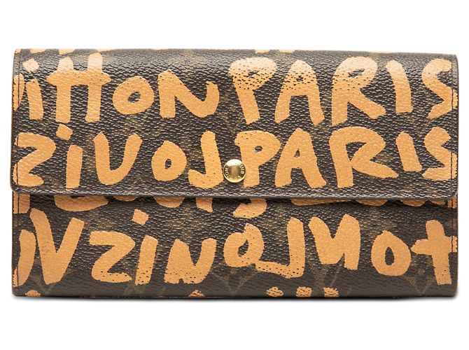 Louis Vuitton Marrón Stephen Sprouse Monogram Graffiti Cartera de Crédito Castaño