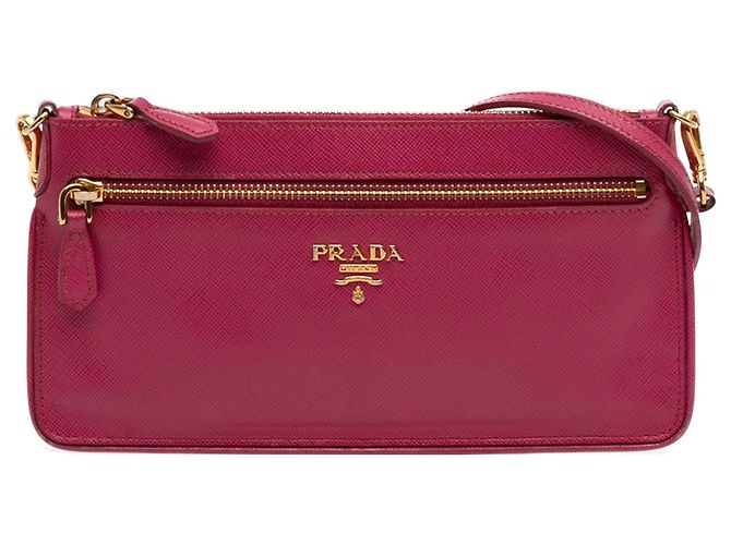 Bolsa transversal Prada Pink Saffiano Lux Top Zip Rosa