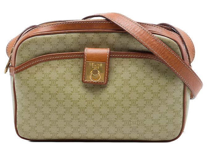 Céline Celine Beige Macadam Toile Enduite Crossbody