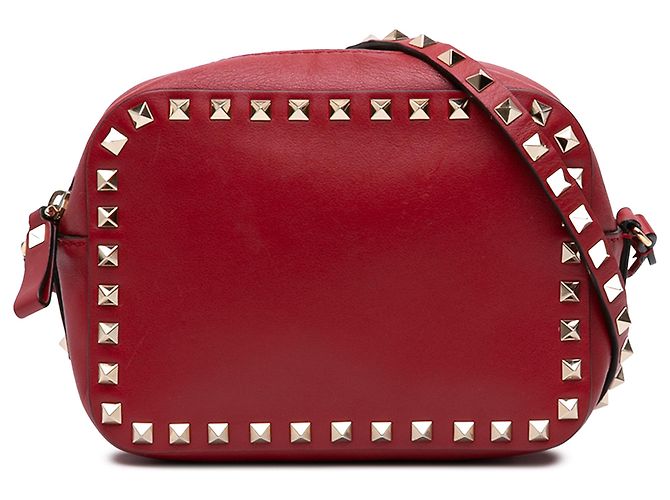 Borsa Camera Rockstud in pelle rossa Valentino Rosso