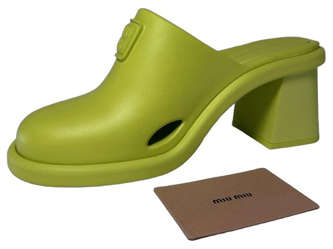Miu Miu Soft Mules in Lime – Size 37 Green