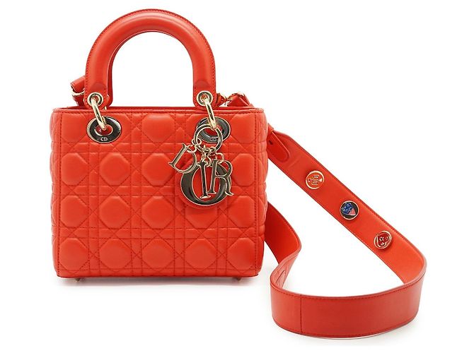Bolsa de couro Dior My Lady Dior Laranja