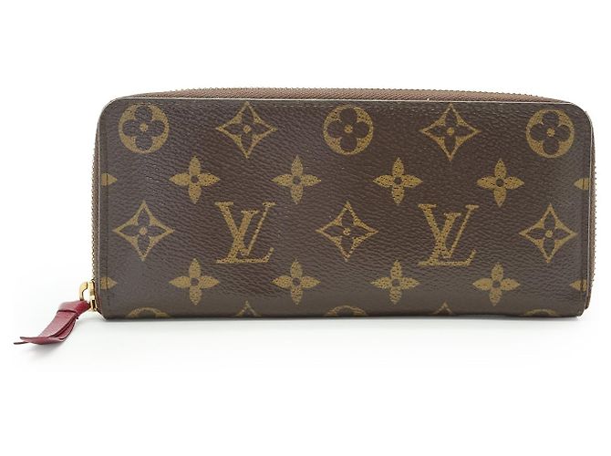 Carteira de tecido Louis Vuitton Clemence Marrom