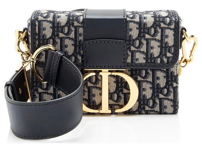 Dior Oblique 30 Montaigne Box Schultertasche Blau