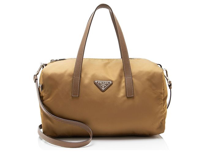 Prada Tessuto Nylon Small Duffle Marrom