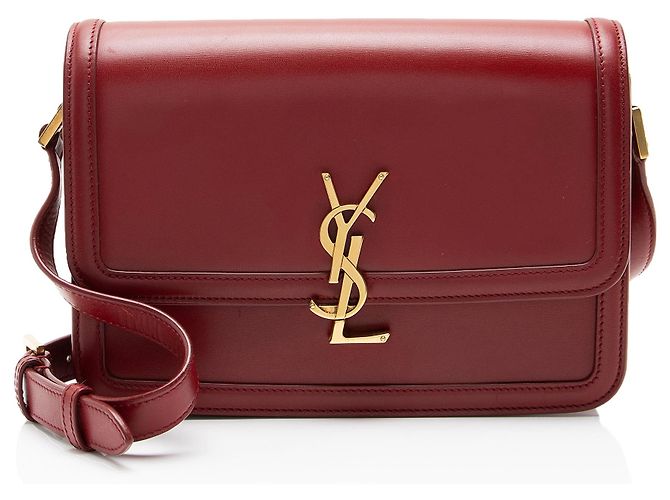 Bolsa de ombro Saint Laurent Monogram Solferino Medium em couro de vitelo Vermelho