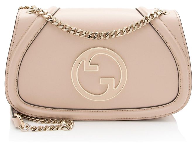 Bolsa de Ombro Gucci Leather Blondie Chain Medium Rosa
