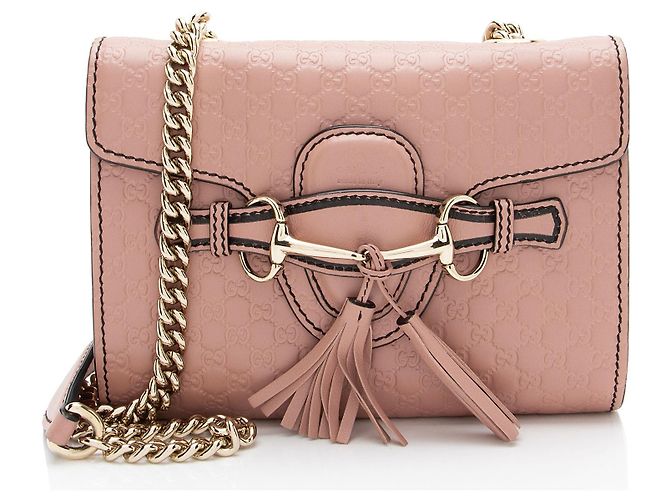 Borsa a tracolla mini Emily in pelle Microguccissima Gucci Rosa