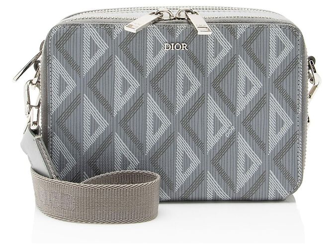 Messenger Dior CD Diamond Coated Canvas Grau