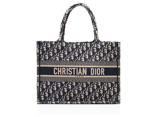 Tote Dior Oblique Medium Blu 