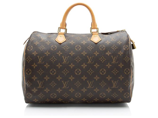 Bolsa Speedy 35 em canvas Monogram Louis Vuitton Marrom