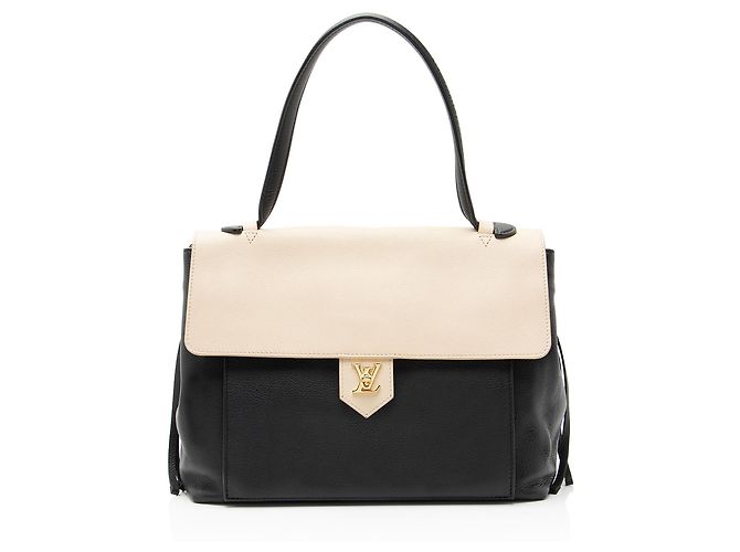 Bolsa Louis Vuitton em couro de bezerro Lockme MM Marrom Bege