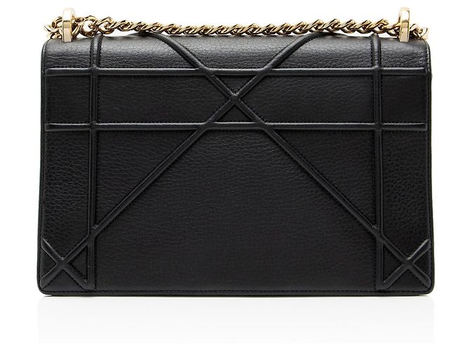 Borsa a tracolla Diorama Medium in pelle granulata Dior Nero