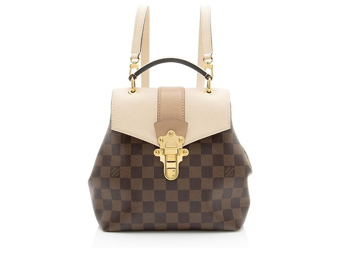Louis Vuitton Damier Ebene Clapton Backpack Brown Beige