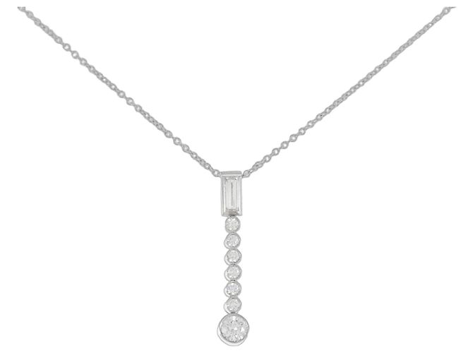 Tiffany & Co Collana Tiffany Jazz Drop in platino e diamanti Argento