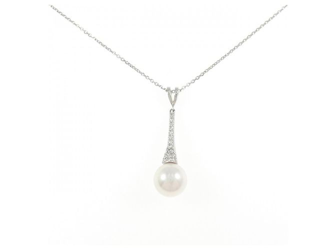 Autre Marque Akoya Perlenhalskette Pt950/Pt850 Silber