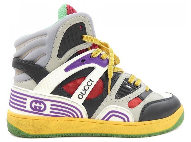 Sneakers Gucci Basket Marrone Nero Bianco