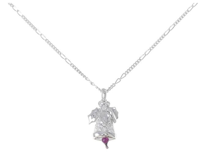 Autre Marque Mouawad 18K Weißgold Rubin Diamant Halskette Rot