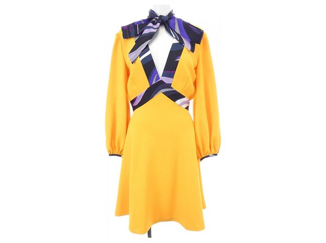 Vestido Emilio Pucci Laranja Roxo