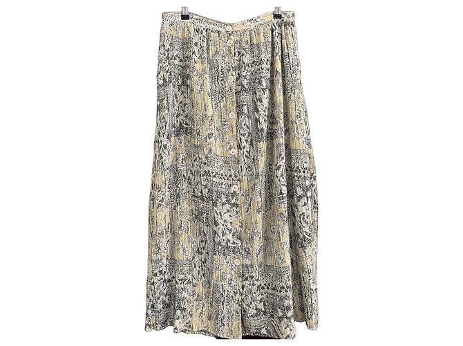 Pennyblack Bedruckter Plissee-Maxirock Beige Grau