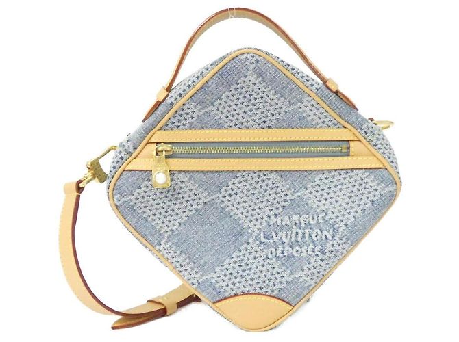 Sac Messager Louis Vuitton Damier Denim 3D Chess Bleu