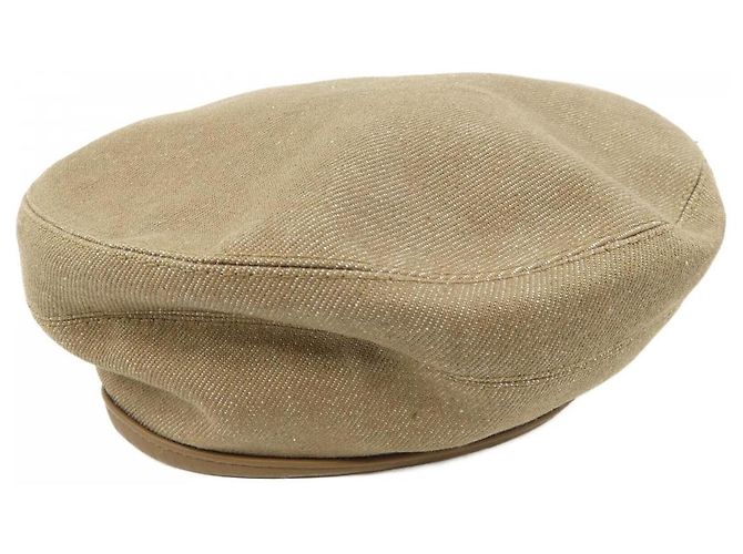 Hermès Hermes Clou de Selle Denim Cap Braun