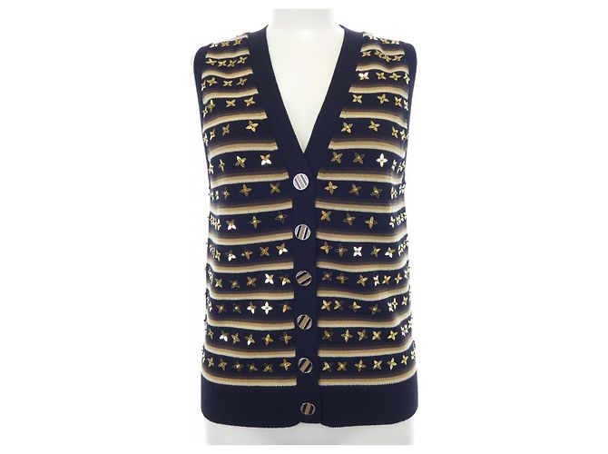 Louis Vuitton Strickweste Braun Schwarz Beige
