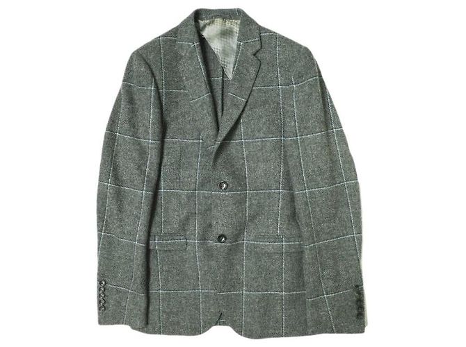 Gucci Windowpane Wool Jacket Brown