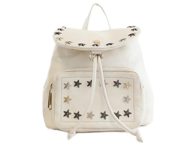 Jimmy Choo Lederrucksack Weiß