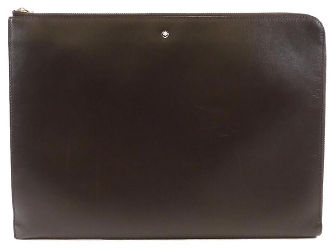 Clutch de couro Montblanc Marrom