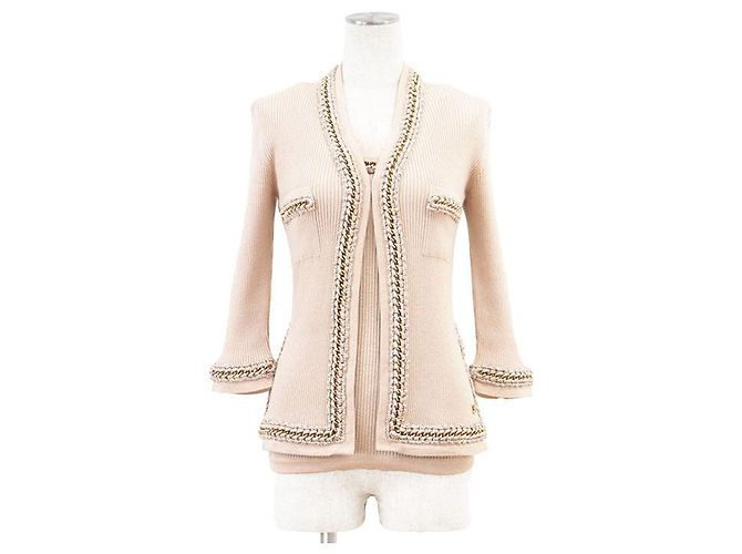 Chanel Kaschmir-Seide-Strickensemble Beige