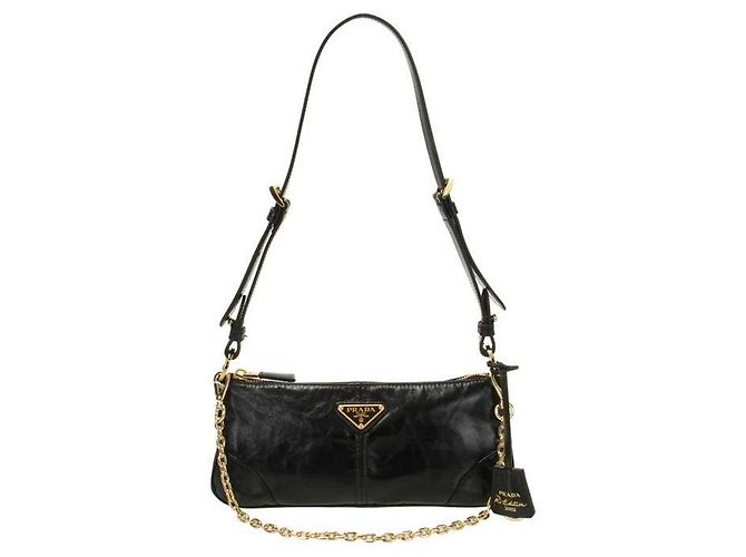 Prada Borsa a tracolla in pelle Medium Reedition timbro: OOM Nero