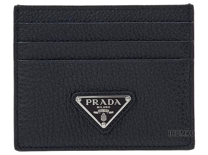 Prada Leather Card Holder Black
