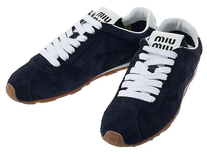 Miu Miu Wildleder-Sneaker für Damen Schwarz