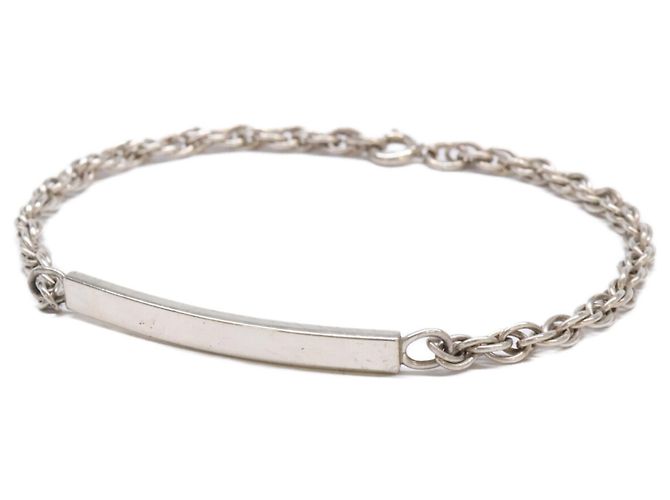 Tiffany & Co Bracciale con charm a piastrina stretta Tiffany Argento
