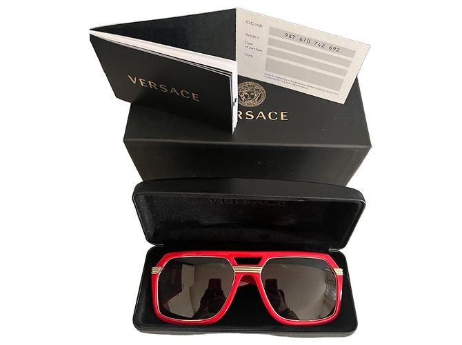 Versace Occhiali da Sole Medusa Biggie Rosso Gold hardware