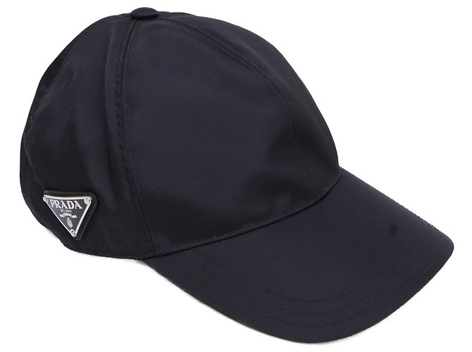 Prada Triangle Nylon Baseball Cap in Schwarz