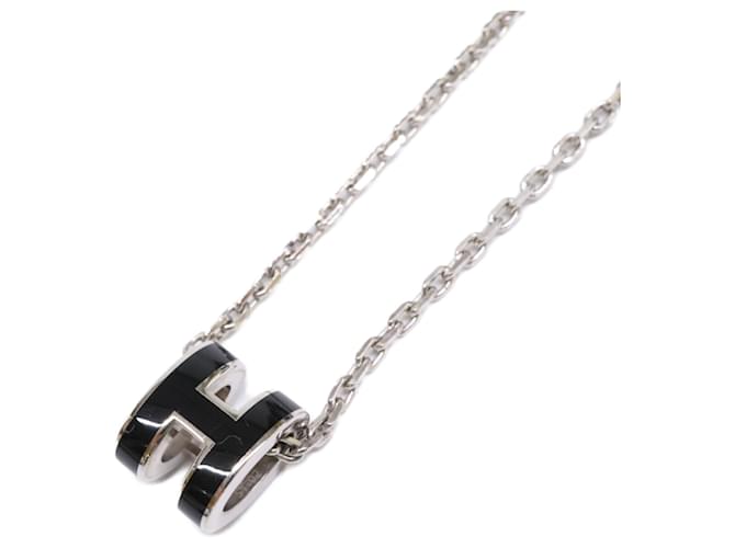 Hermès Collier Pop H Hermes en noir et argent Argenté 